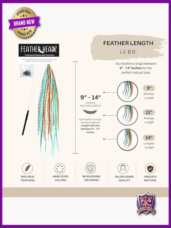 Salon-Quality Feather Hair Extensions with Micro Beads for Boho Style